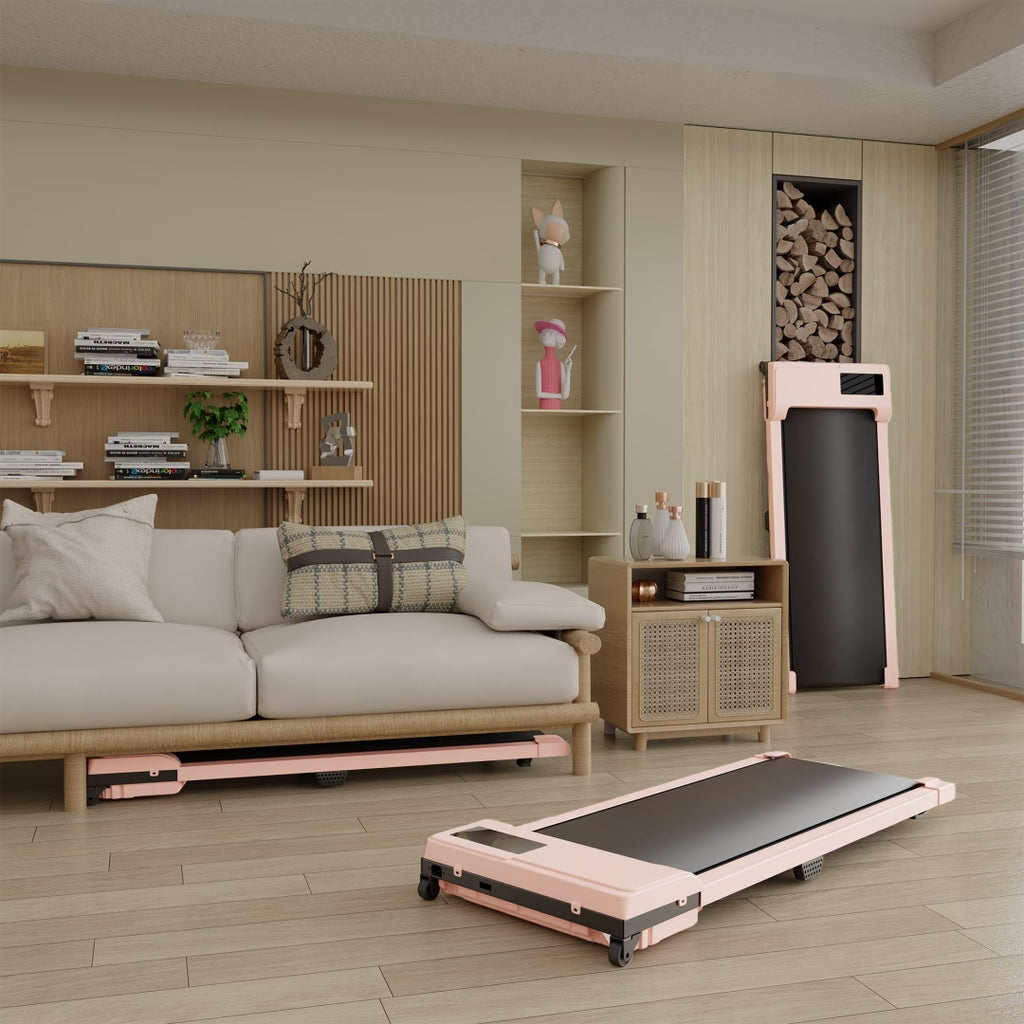 Pink 2.0 HP 3 In-1 Portable Walking Pad Treadmill- Quiet Under Desk Cardio Machine