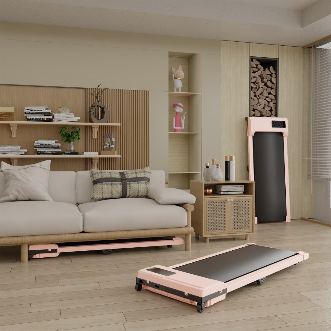 Pink 2.0 HP 3 In-1 Portable Walking Pad Treadmill- Quiet Under Desk Cardio Machine