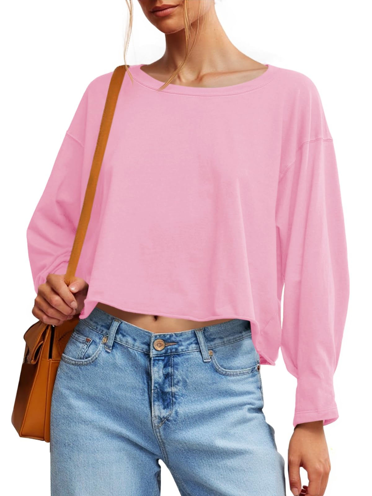 Summer Shirt 2026 Women's Solid T-Shirt for Women Loose Oversized Cropped Top