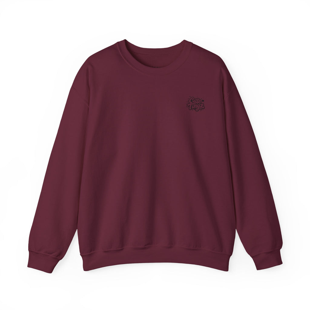 Adult Crewneck Sweatshirt — White Graphic Logo Pullover