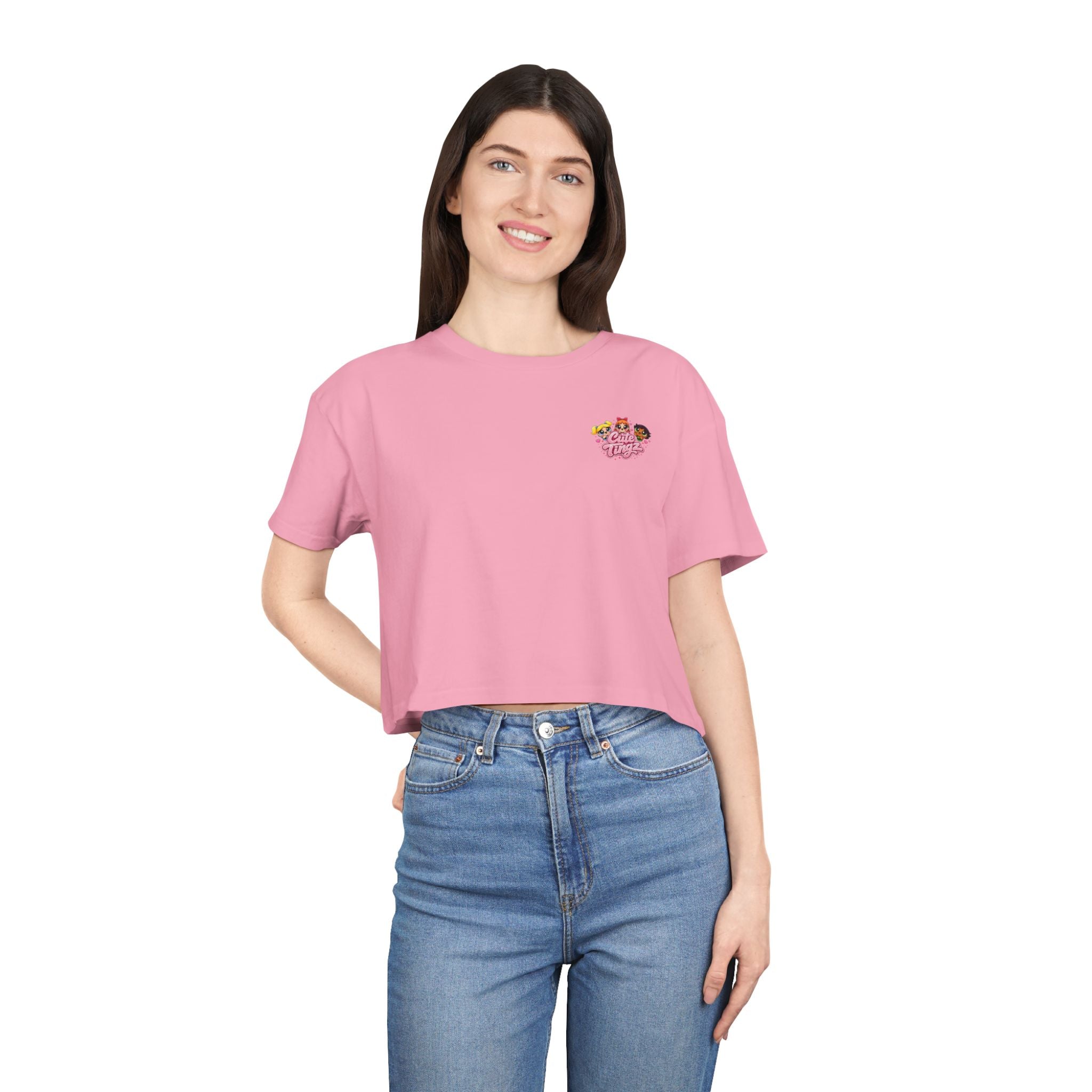 Cute Tingz Graphic Retro Crop Tee