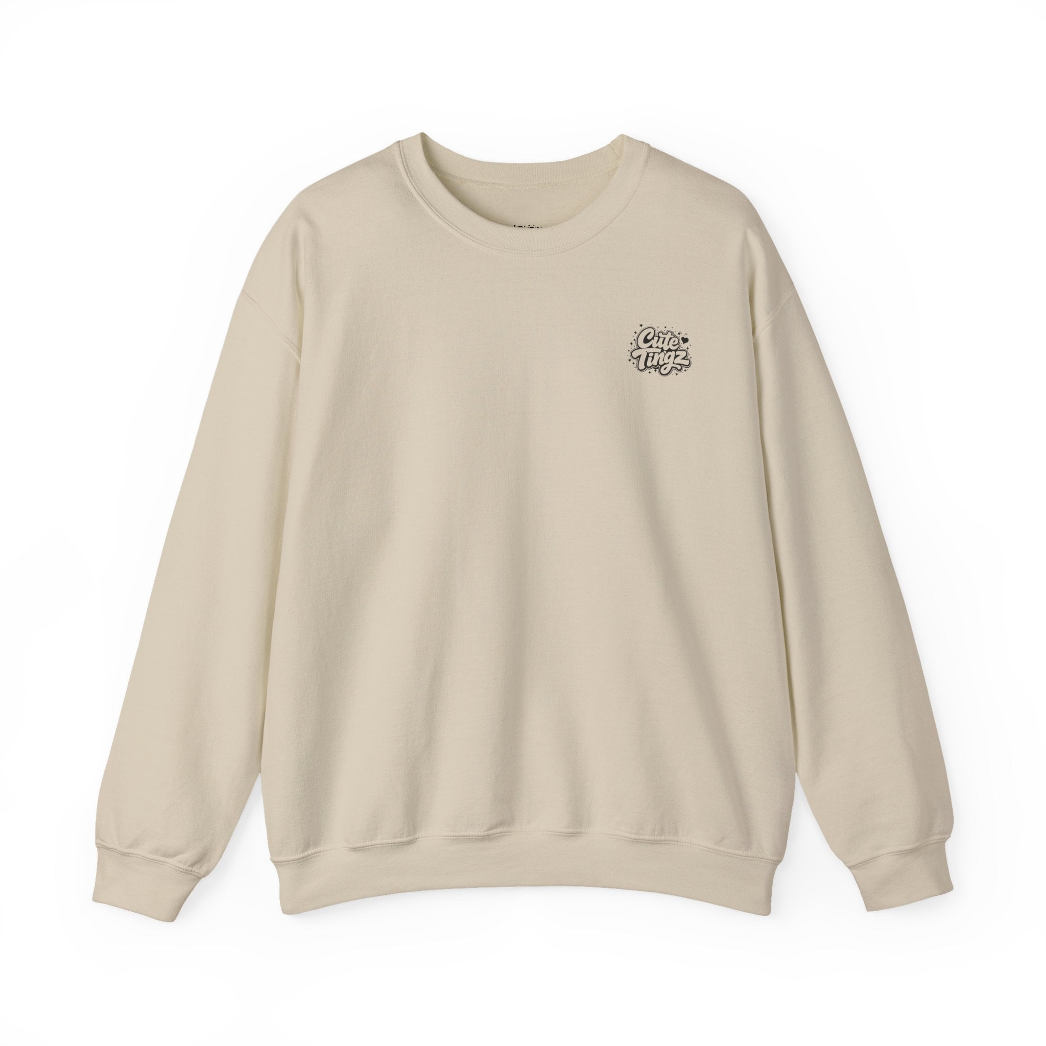 Adult Crewneck Sweatshirt — White Graphic Logo Pullover