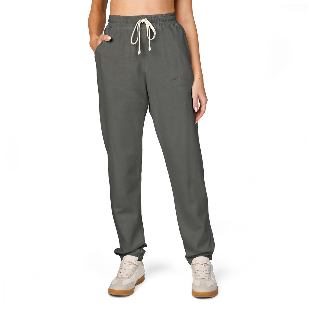 Unisex Sarcasm University  Sweatpants — Minimal Embroidered Logo Fleece Joggers