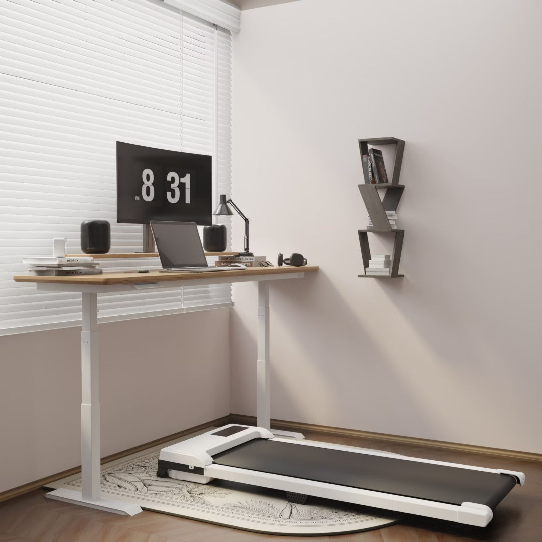 white 2.0 HP 3 In-1 Portable Walking Pad Treadmill- Quiet Under Desk Cardio Machine