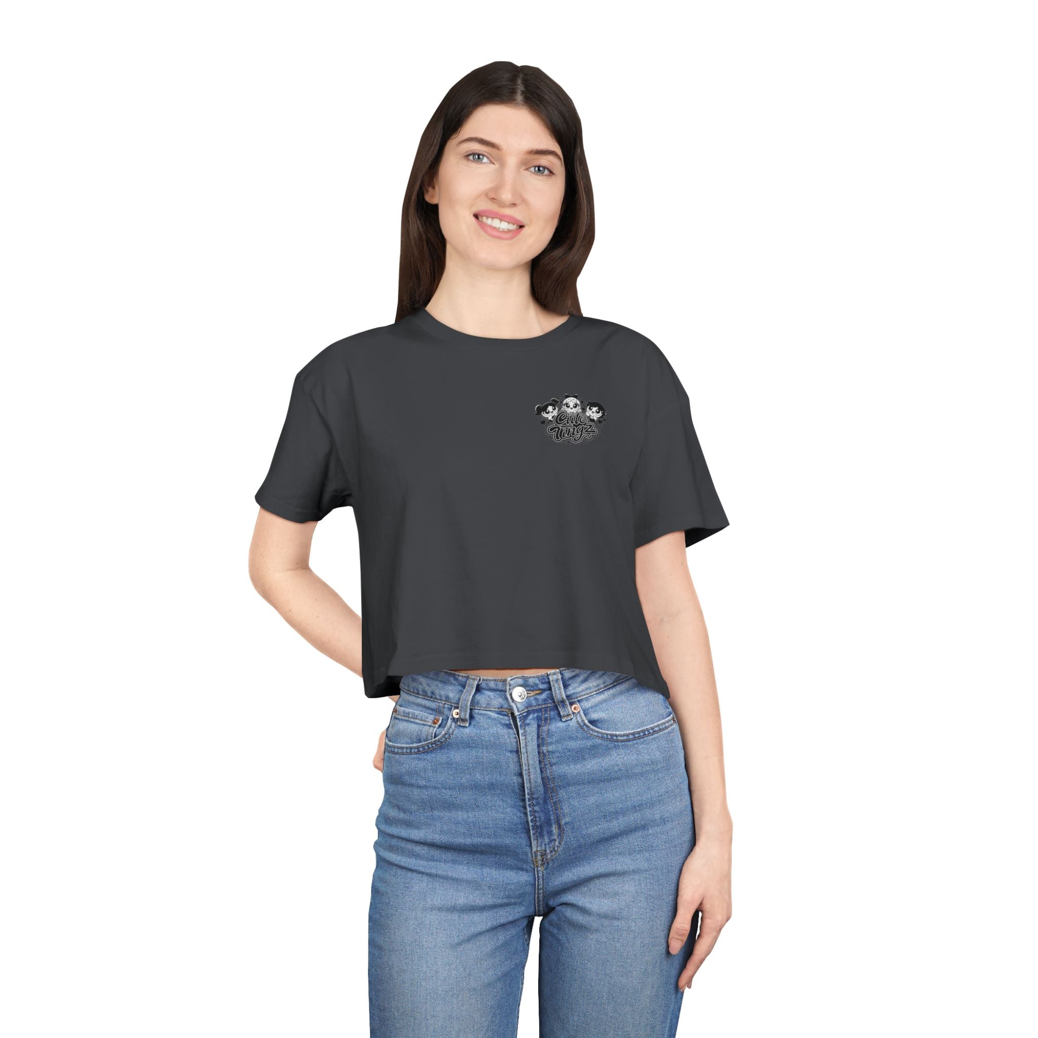 Cute Tingz Trio graphic Retro Crop Tee