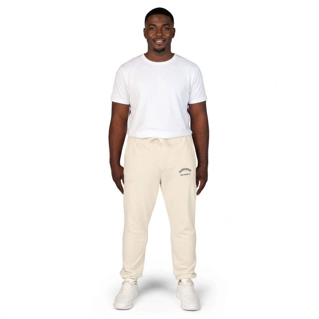 Unisex Sarcasm University  Sweatpants — Minimal Embroidered Logo Fleece Joggers