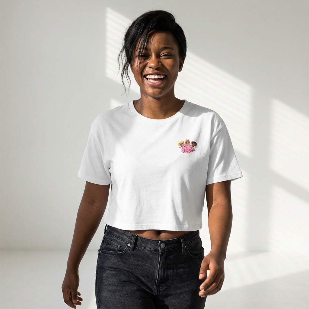 Cute Tingz Graphic Retro Crop Tee