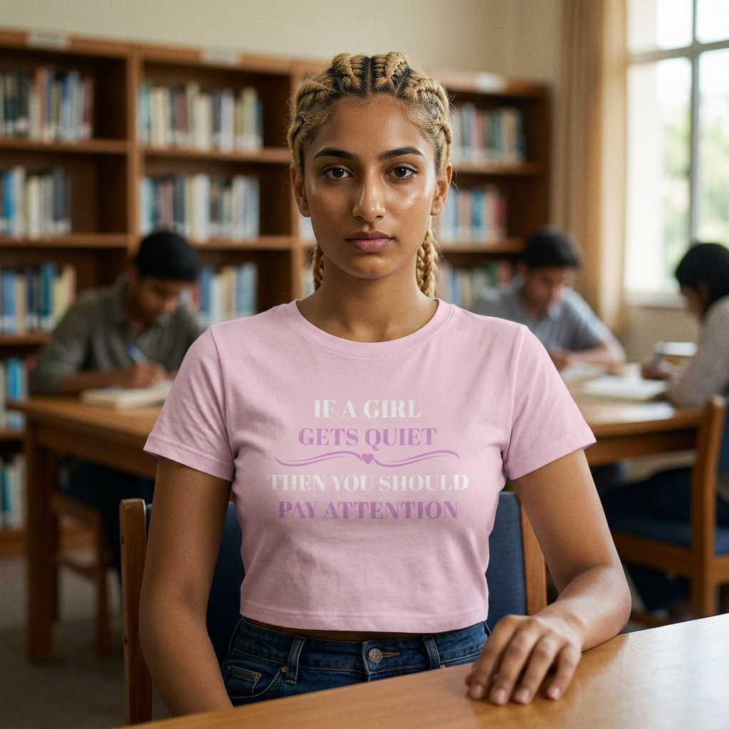 If a Girl Gets Quiet Cropped Tee