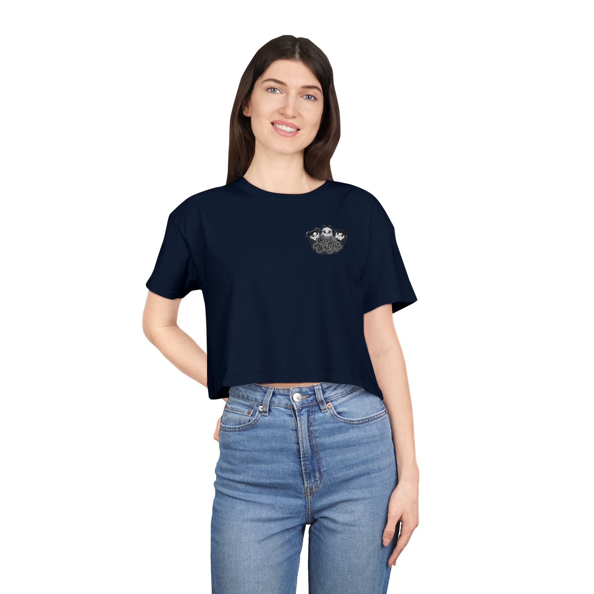 Cute Tingz Trio graphic Retro Crop Tee