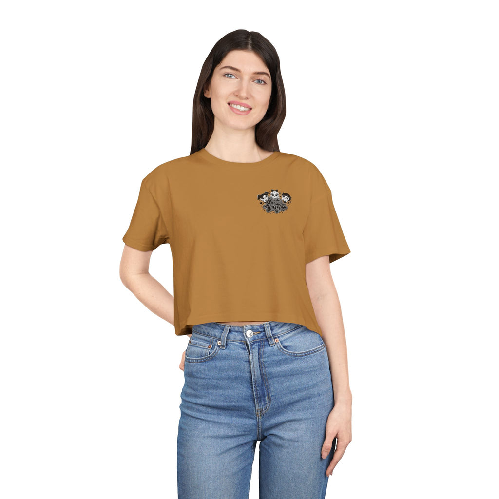 Cute Tingz Trio graphic Retro Crop Tee