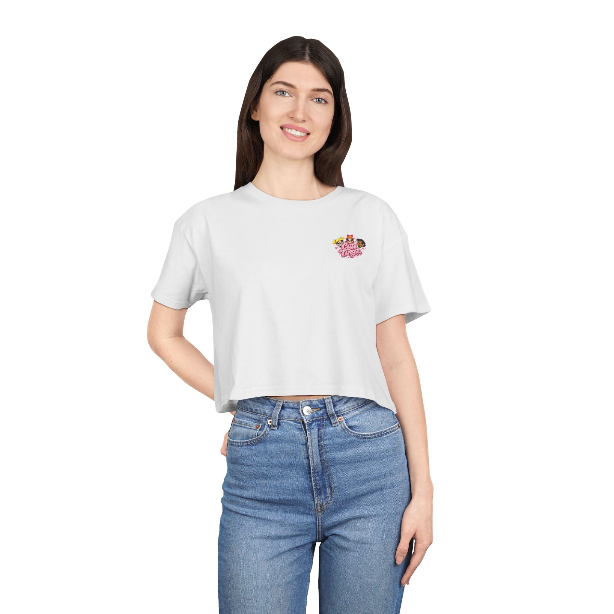 Cute Tingz Graphic Retro Crop Tee
