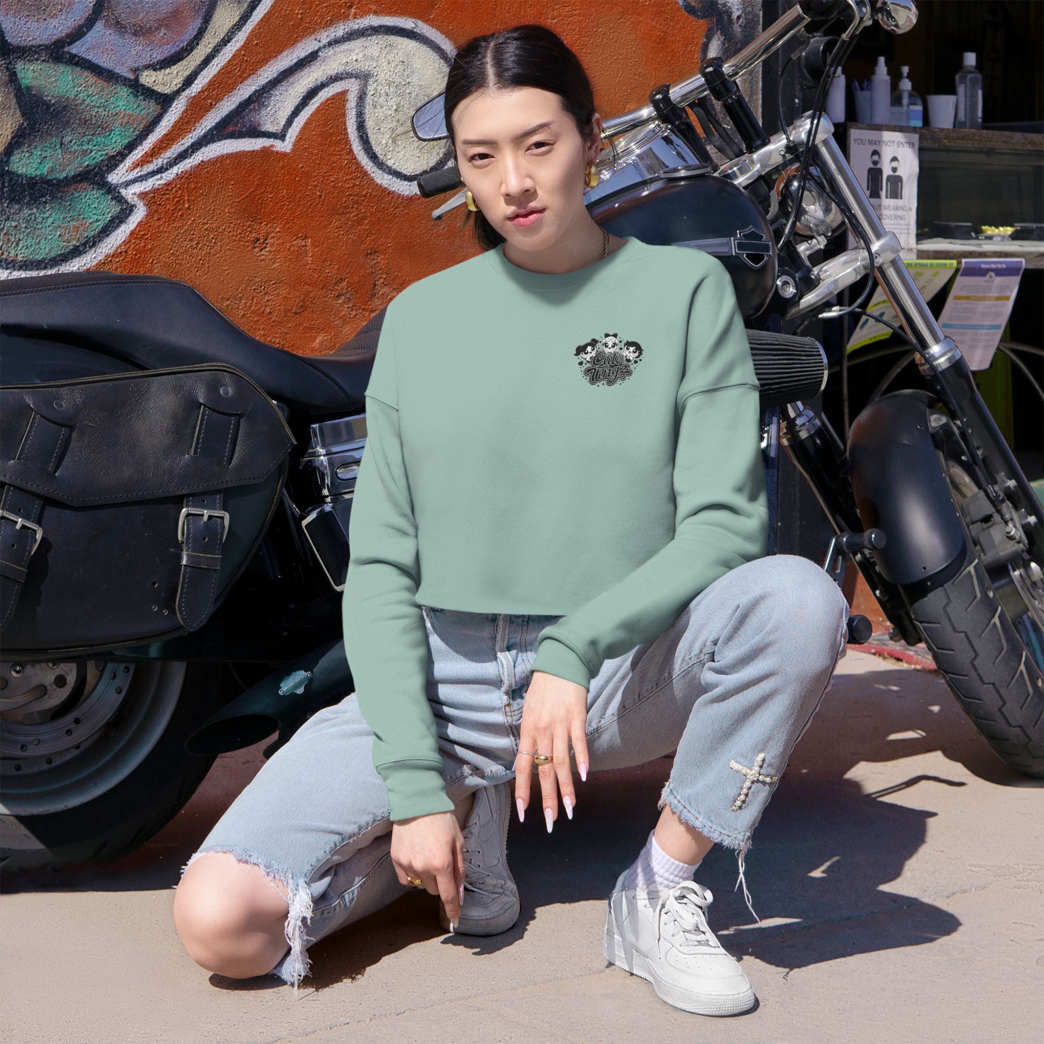 Cute Tingz Cropped Sweatshirt - Cute Kawaii Graphic