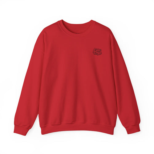 Adult Crewneck Sweatshirt — White Graphic Logo Pullover