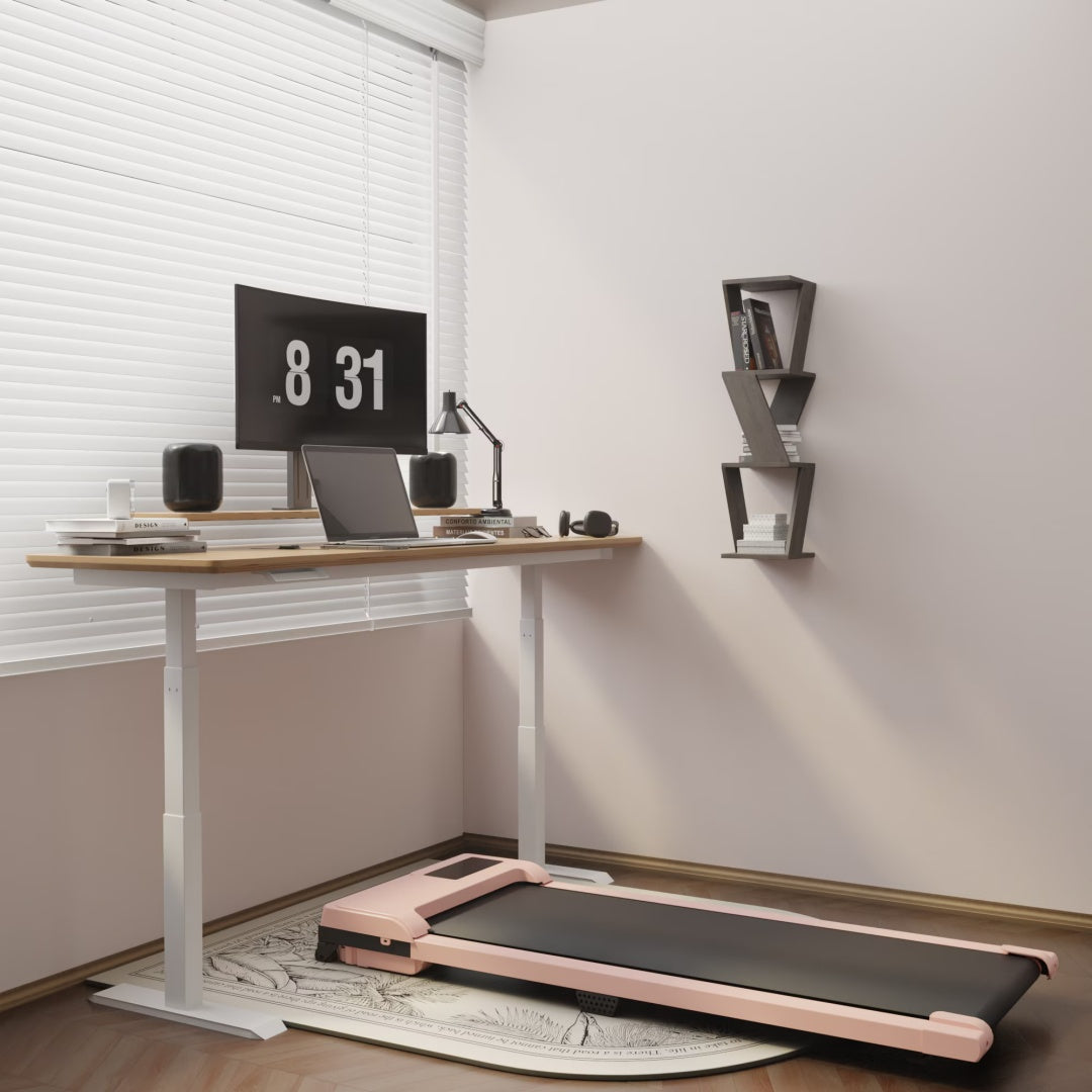 Pink 2.0 HP 3 In-1 Portable Walking Pad Treadmill- Quiet Under Desk Cardio Machine