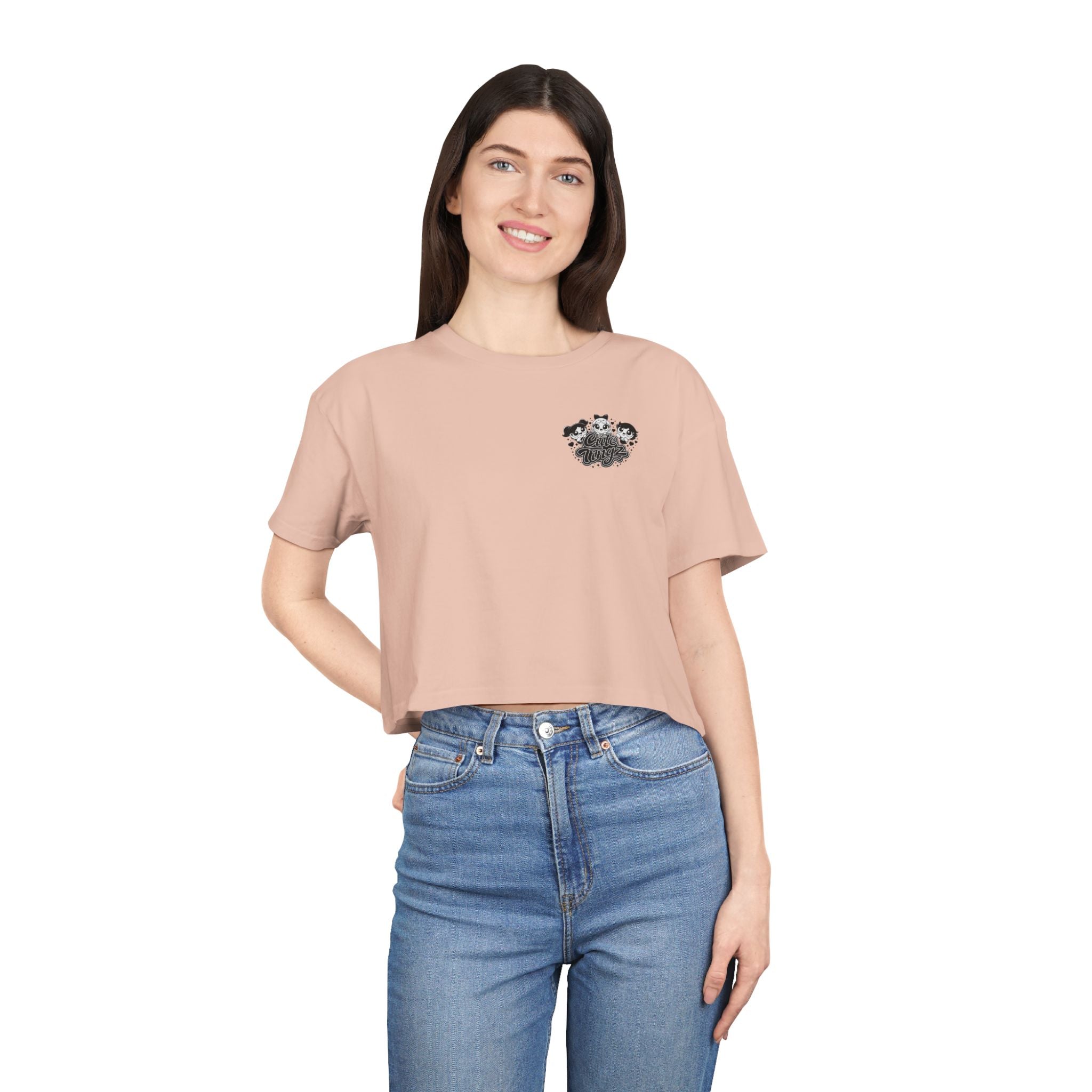 Cute Tingz Trio graphic Retro Crop Tee