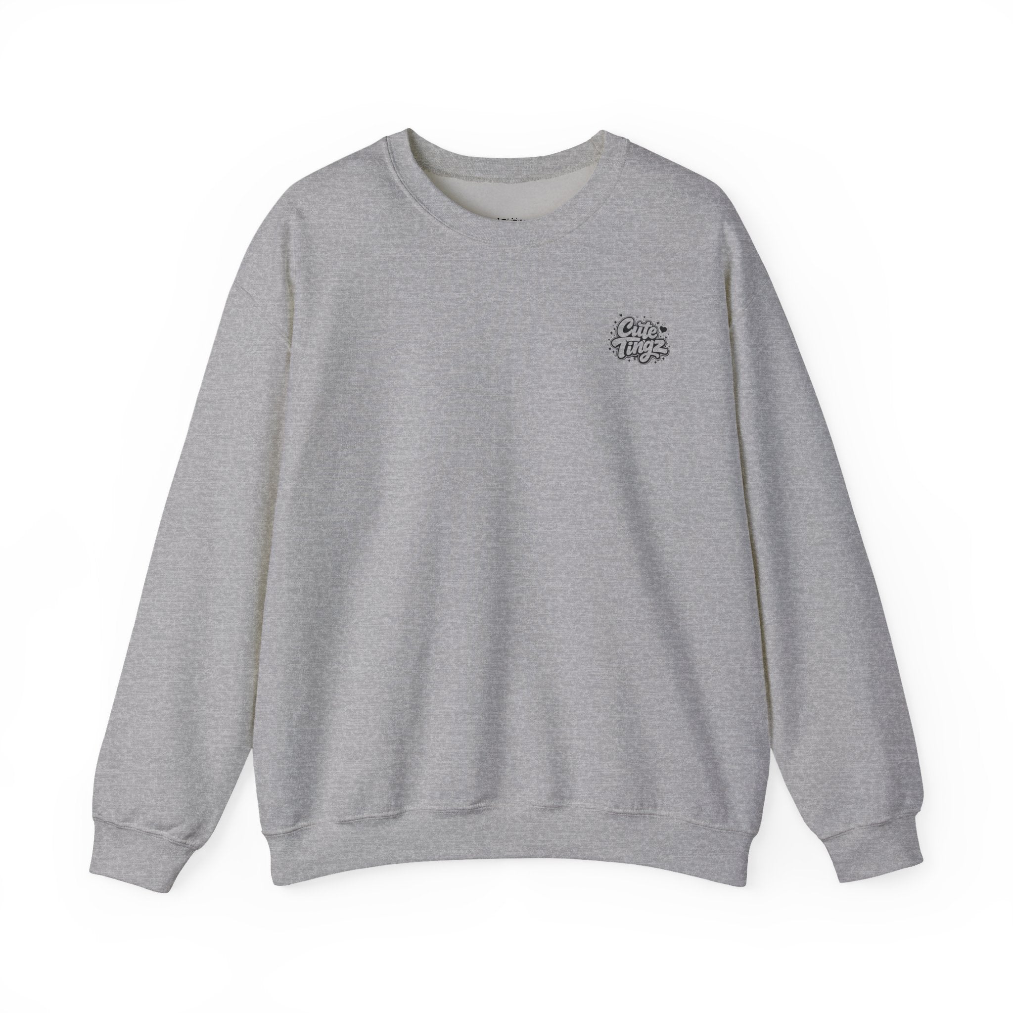 Adult Crewneck Sweatshirt — White Graphic Logo Pullover