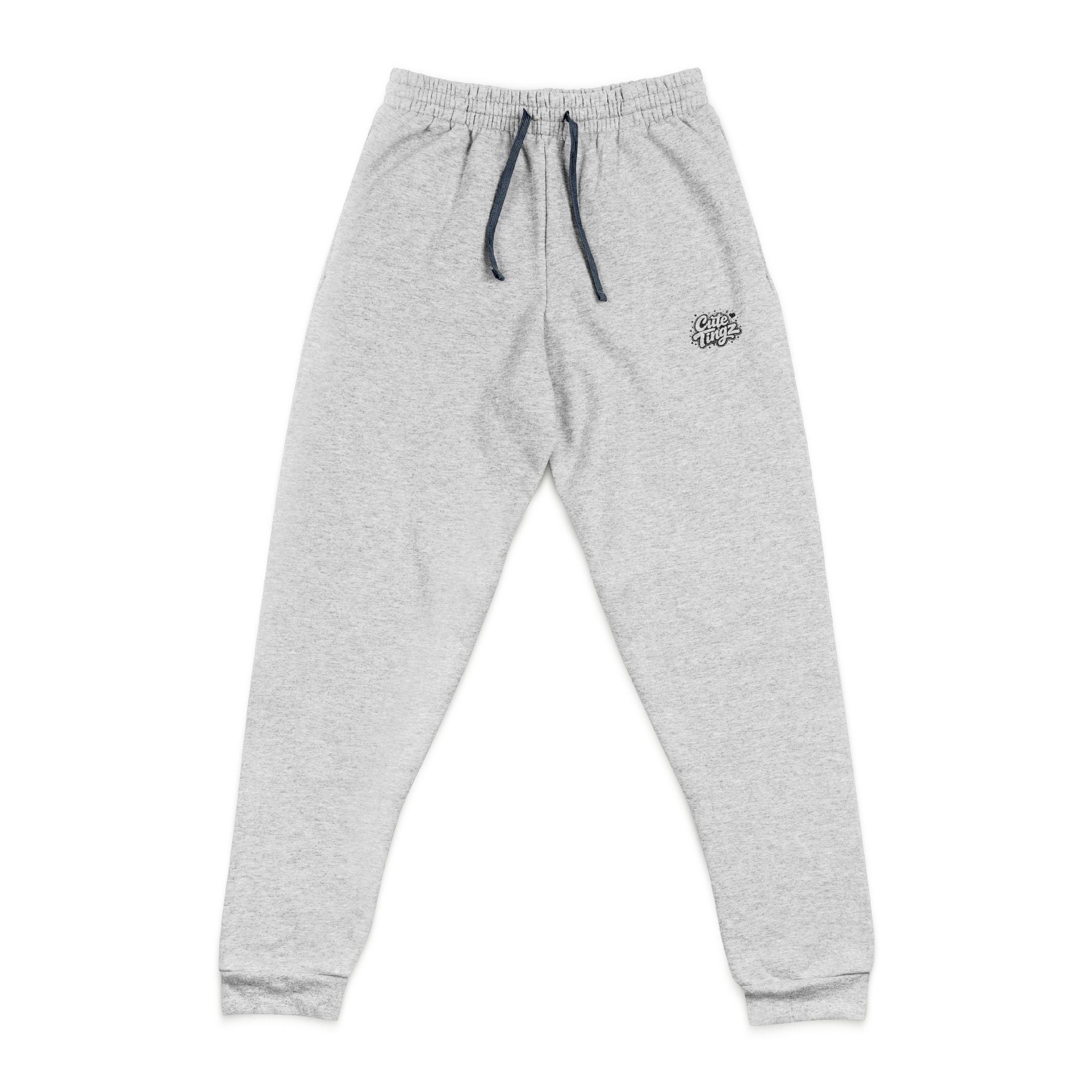 Cute Spider Embroidery Joggers | Grey Sweatpants with Small Chest Patch