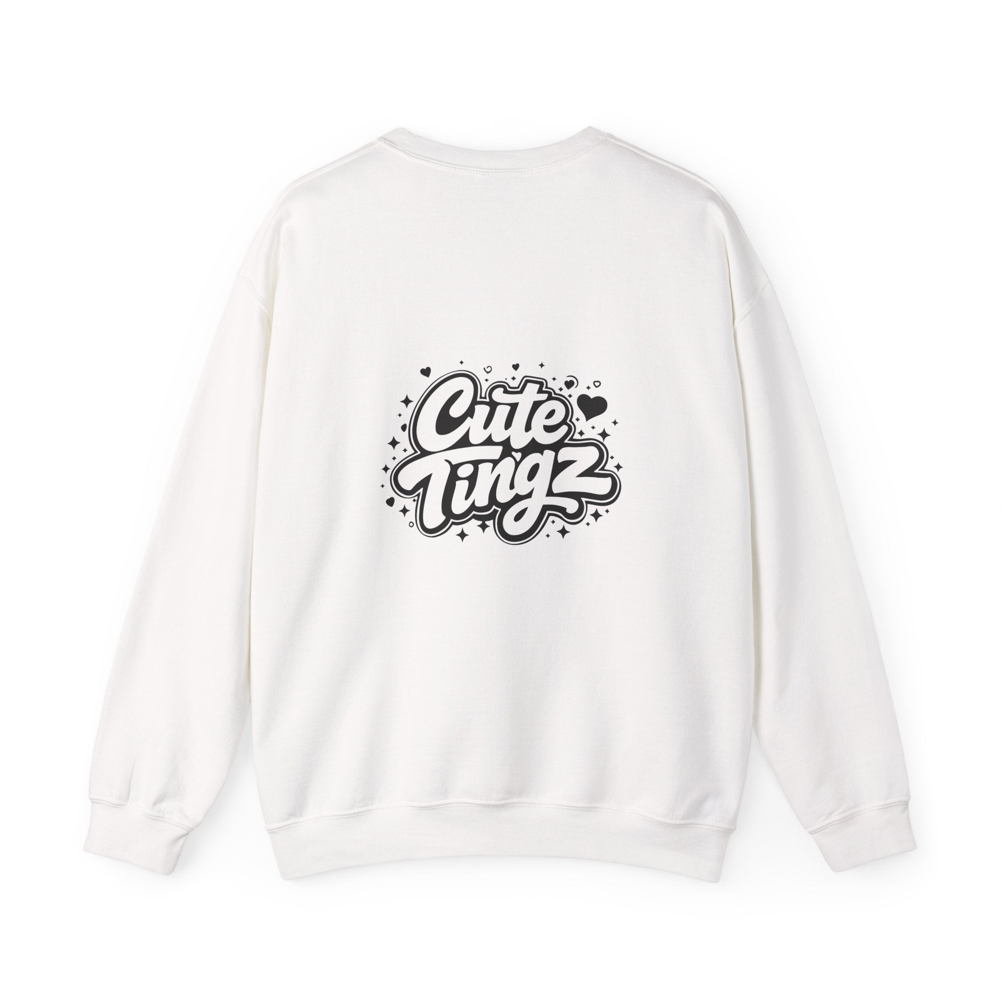 Adult Crewneck Sweatshirt — White Graphic Logo Pullover