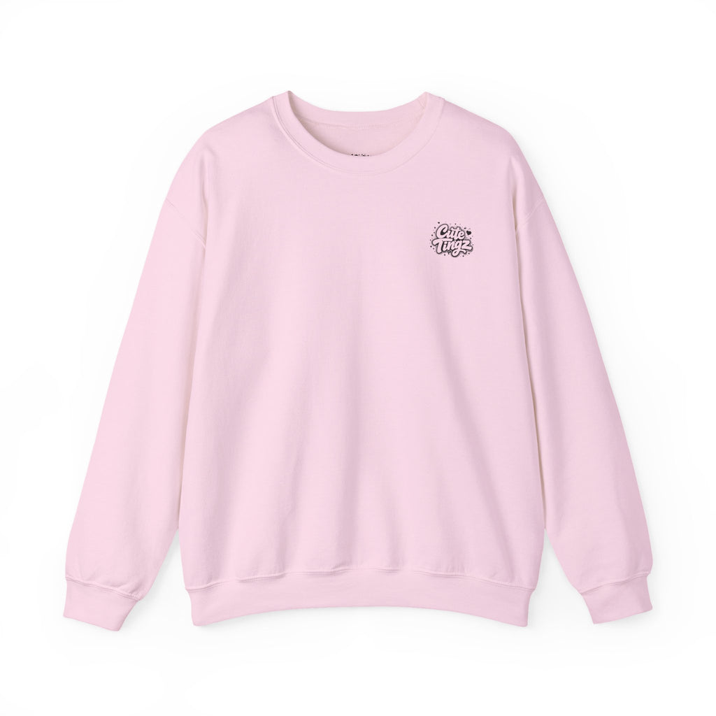 Adult Crewneck Sweatshirt — White Graphic Logo Pullover
