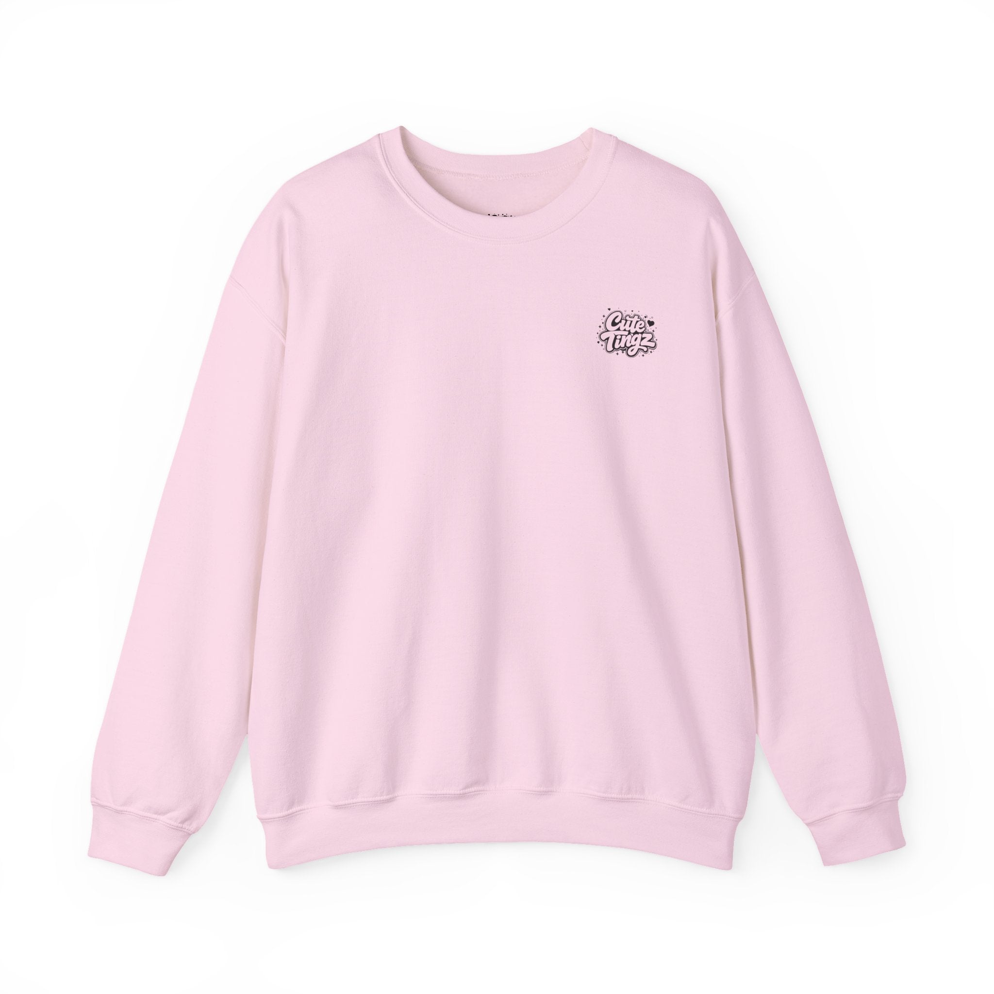 Adult Crewneck Sweatshirt — White Graphic Logo Pullover