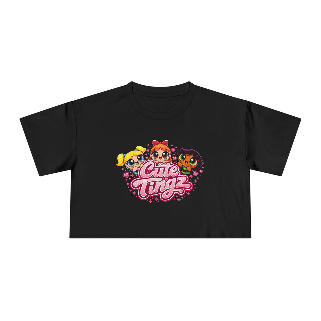 Cute Tingz Trio Retro graphic Crop Tee