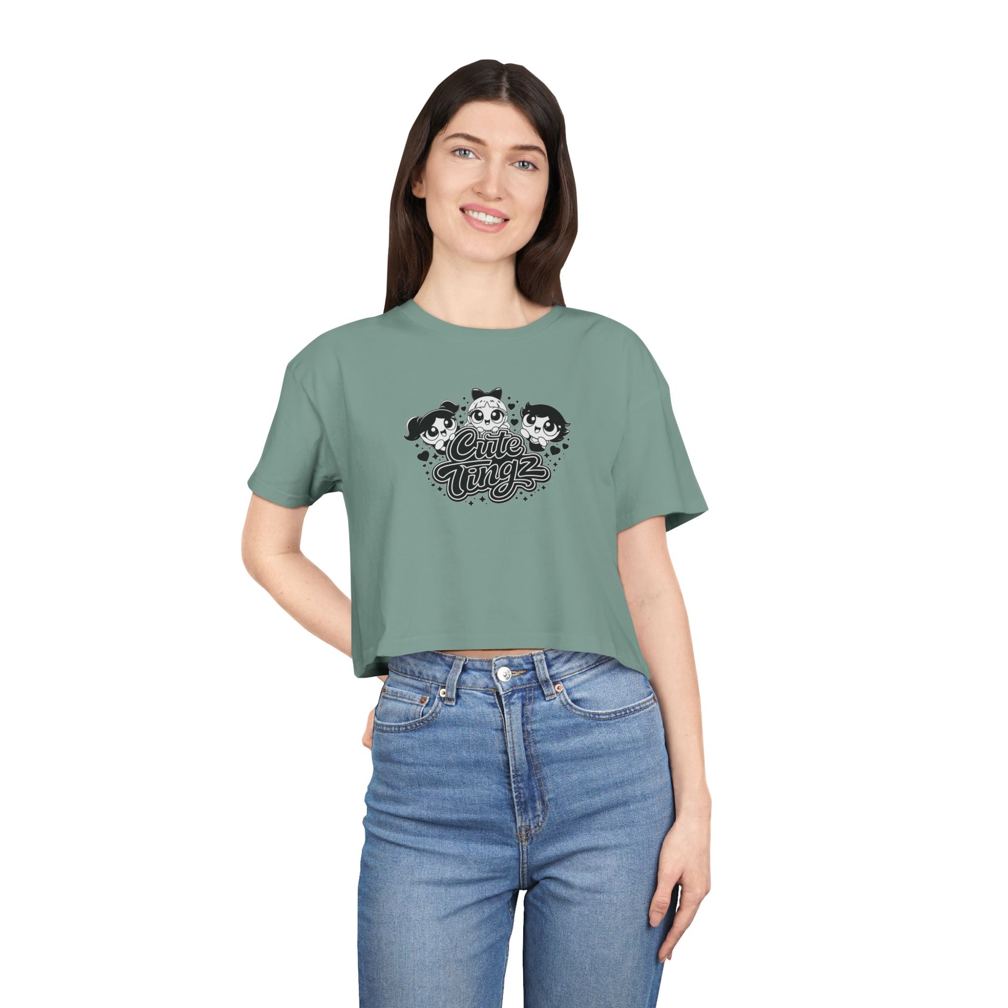 Cute Tingz graphic Crop Tee