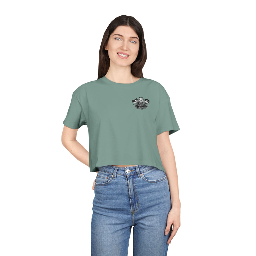 Cute Tingz Trio graphic Retro Crop Tee
