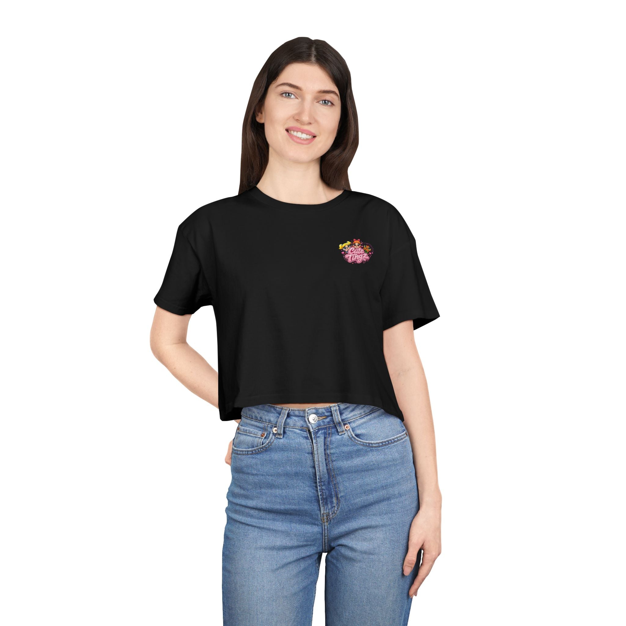 Cute Tingz Graphic Retro Crop Tee