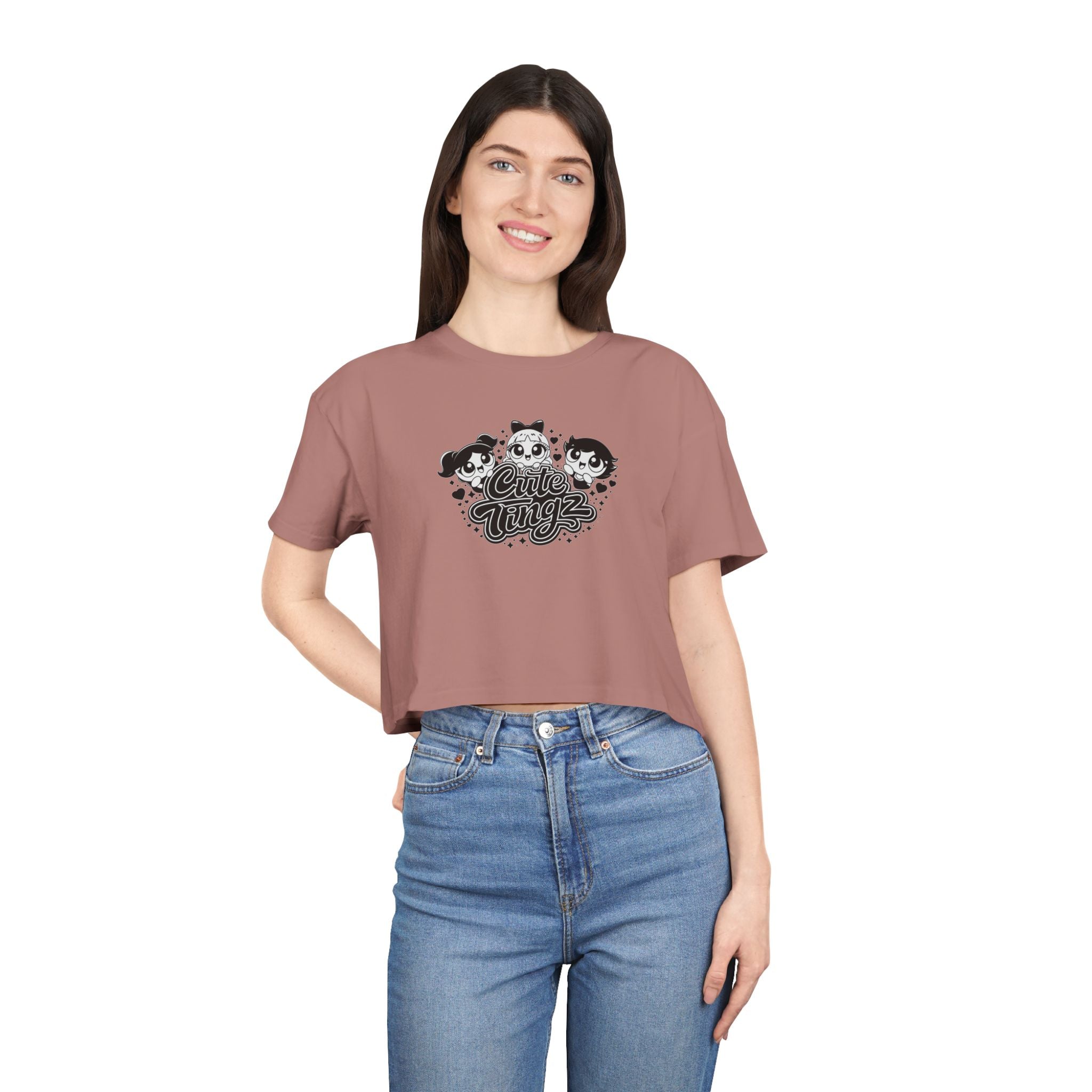 Cute Tingz graphic Crop Tee