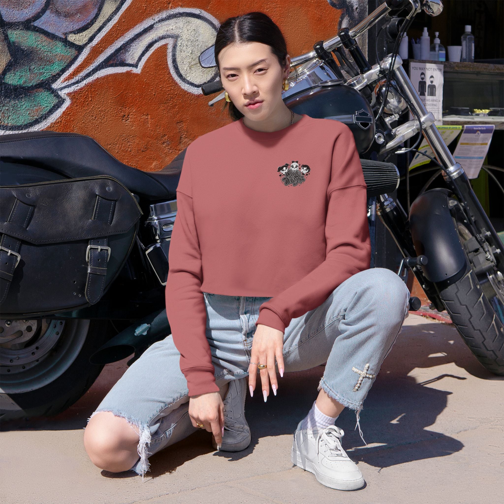 Cute Tingz Cropped Sweatshirt - Cute Kawaii Graphic