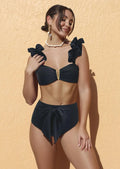 Ruffle  Top High Waist Sexy Bikini Swimsuit