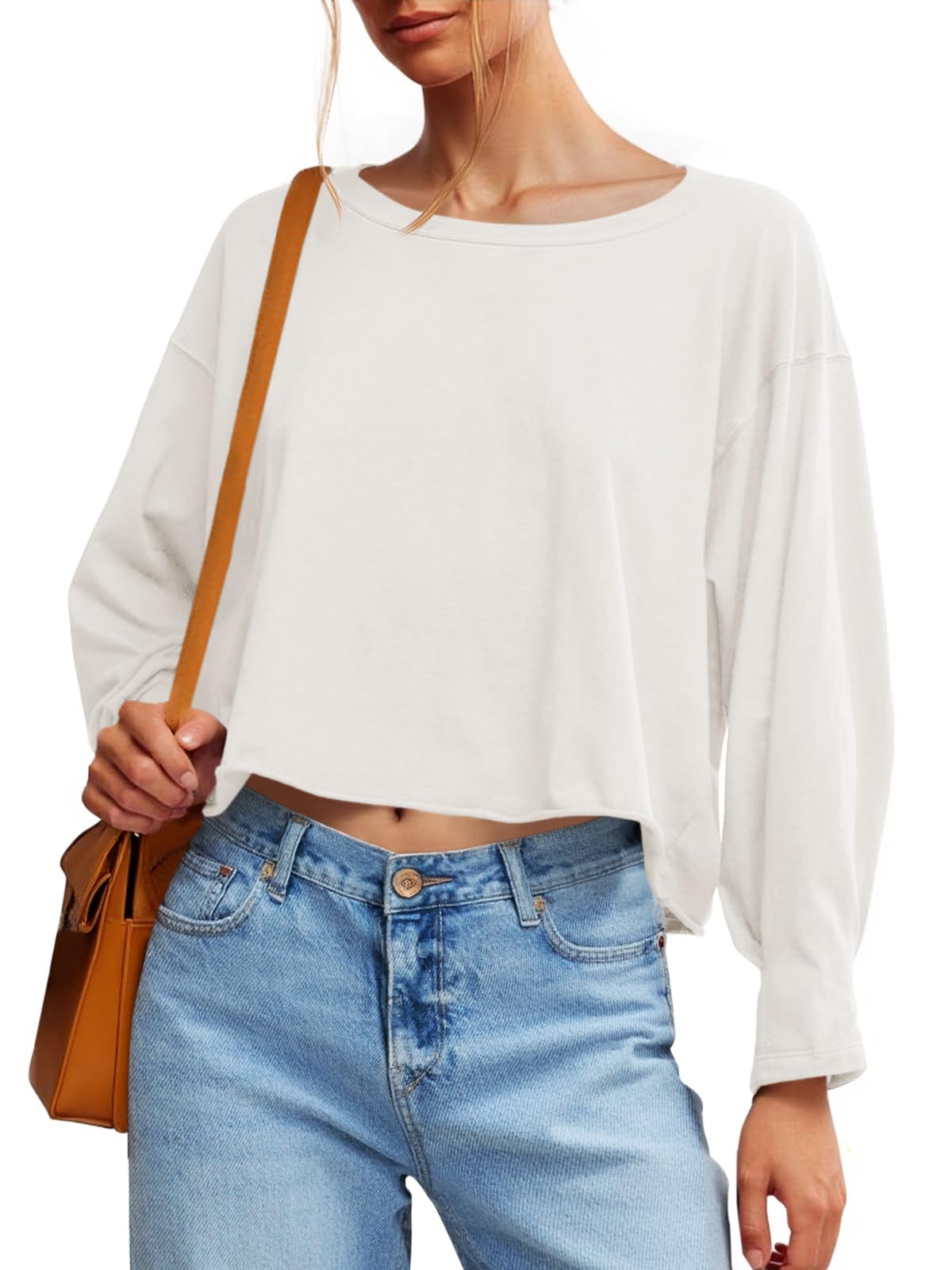 Summer Shirt 2026 Women's Solid T-Shirt for Women Loose Oversized Cropped Top