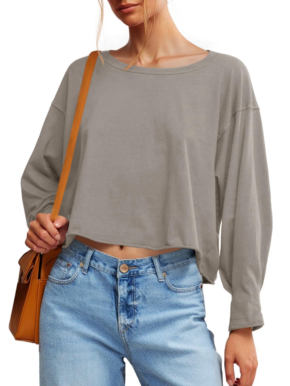 Summer Shirt 2026 Women's Solid T-Shirt for Women Loose Oversized Cropped Top