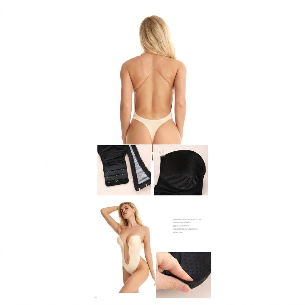 Seamless Deep V Bodysuit Shapewear (Backless)