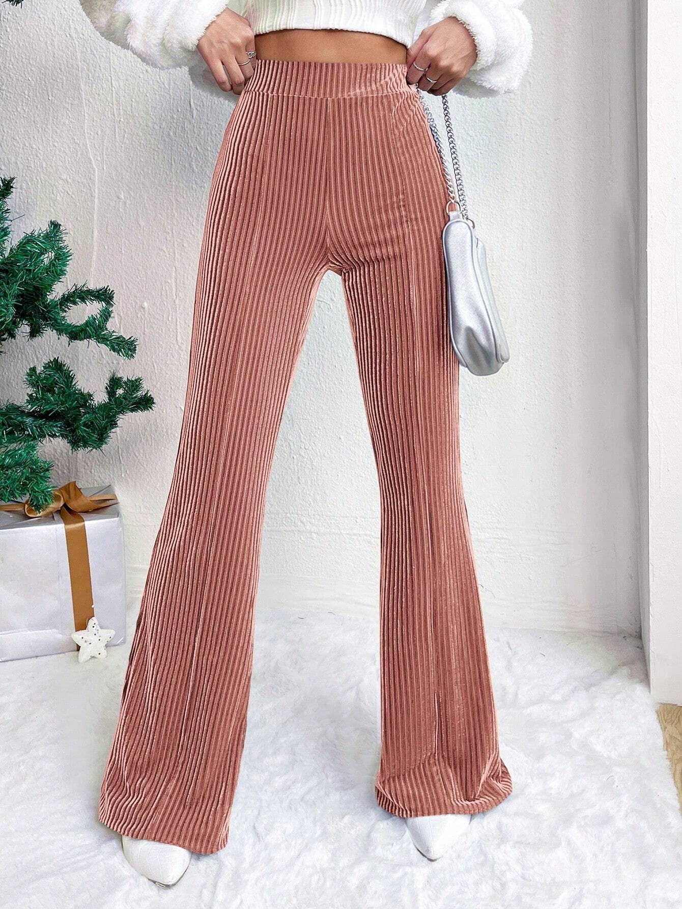 High Waist Lamp Wick Corduroy Bell-bottom Pants