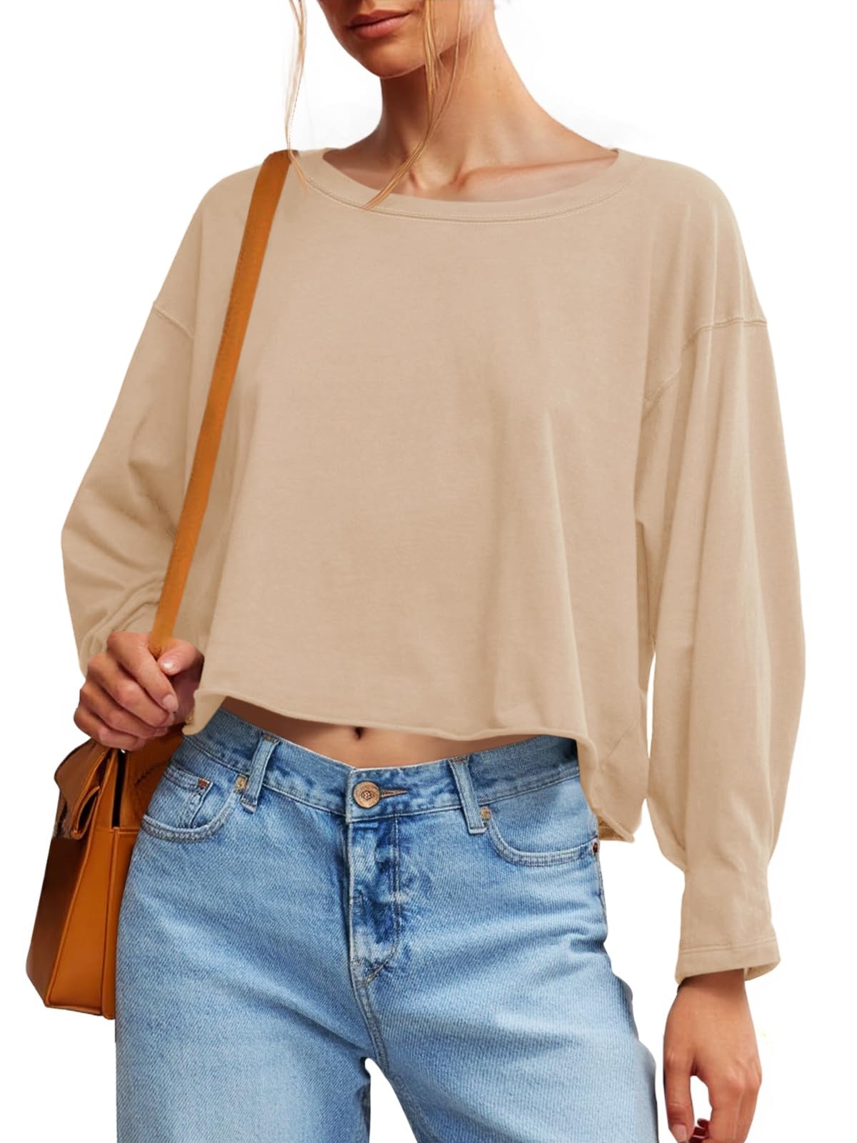 Summer Shirt 2026 Women's Solid T-Shirt for Women Loose Oversized Cropped Top